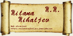 Milana Mihaljev vizit kartica